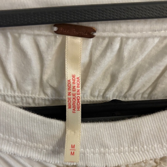 Free People Ivory Top with Beige Smocked Stripes - Picture 2 of 3